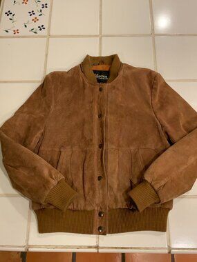 Vintage Wilsons Suede Leather Bomber Jacket Brown Women’s Size 10